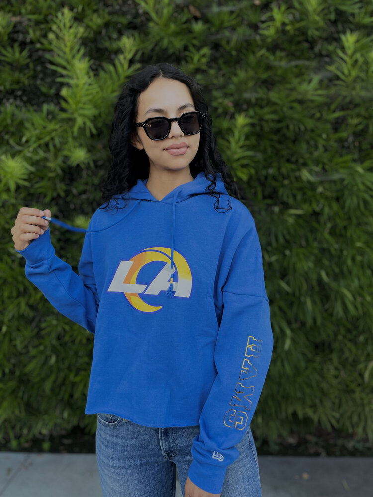 New Era Rams W NE Blue Crop Hoodie