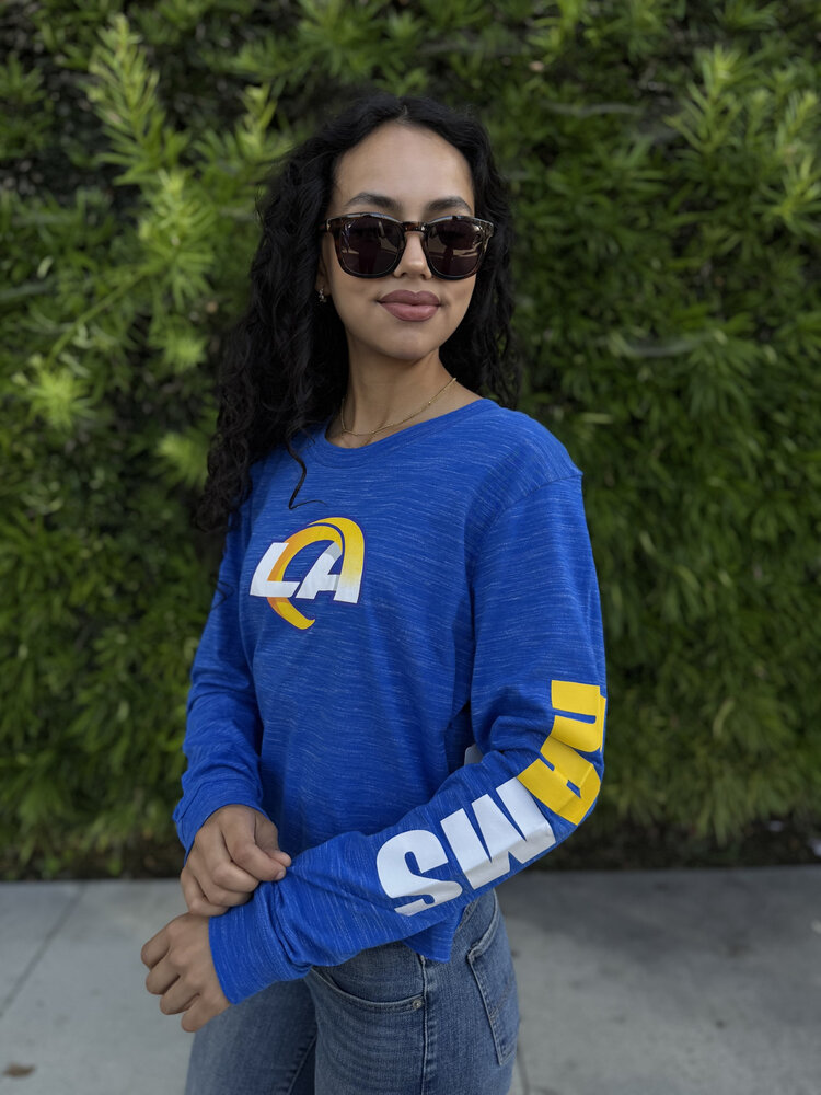 New Era LA Rams W NE Royal Space Dye L/S Crop