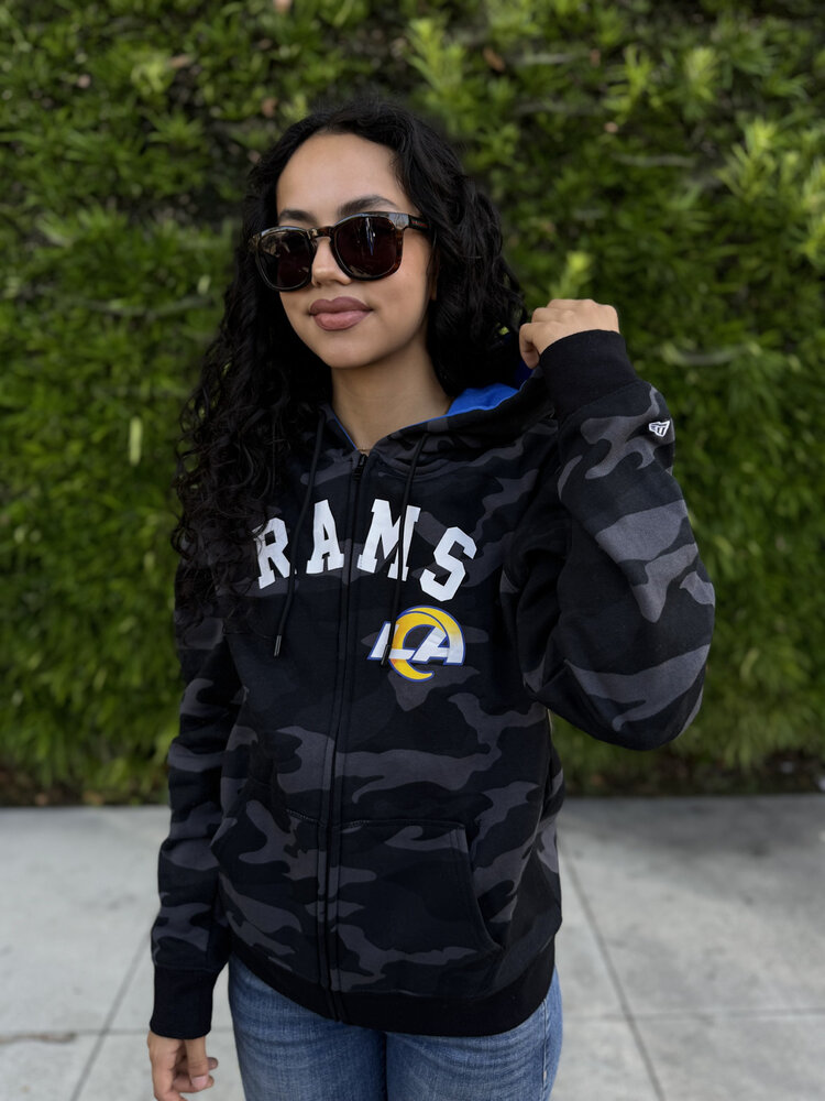 New Era Rams W NE Black Camo F/Z Hood