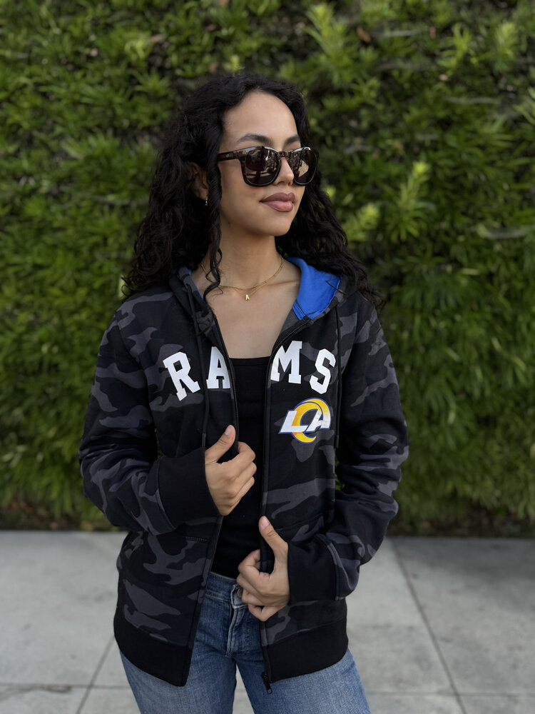 New Era Rams W NE Black Camo F/Z Hood