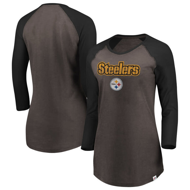 Majestic Steelers W Hyper Raglan