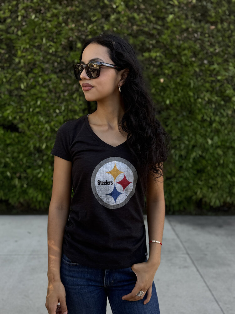 47 Brand Steelers W '47 Scrum V-Neck Blk