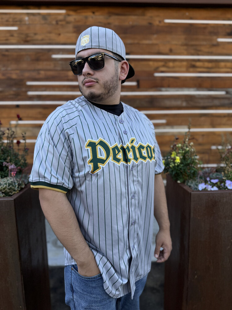 New Era LMB Pericos de Puebla Alt 1 Jersey Gray Pinstripe