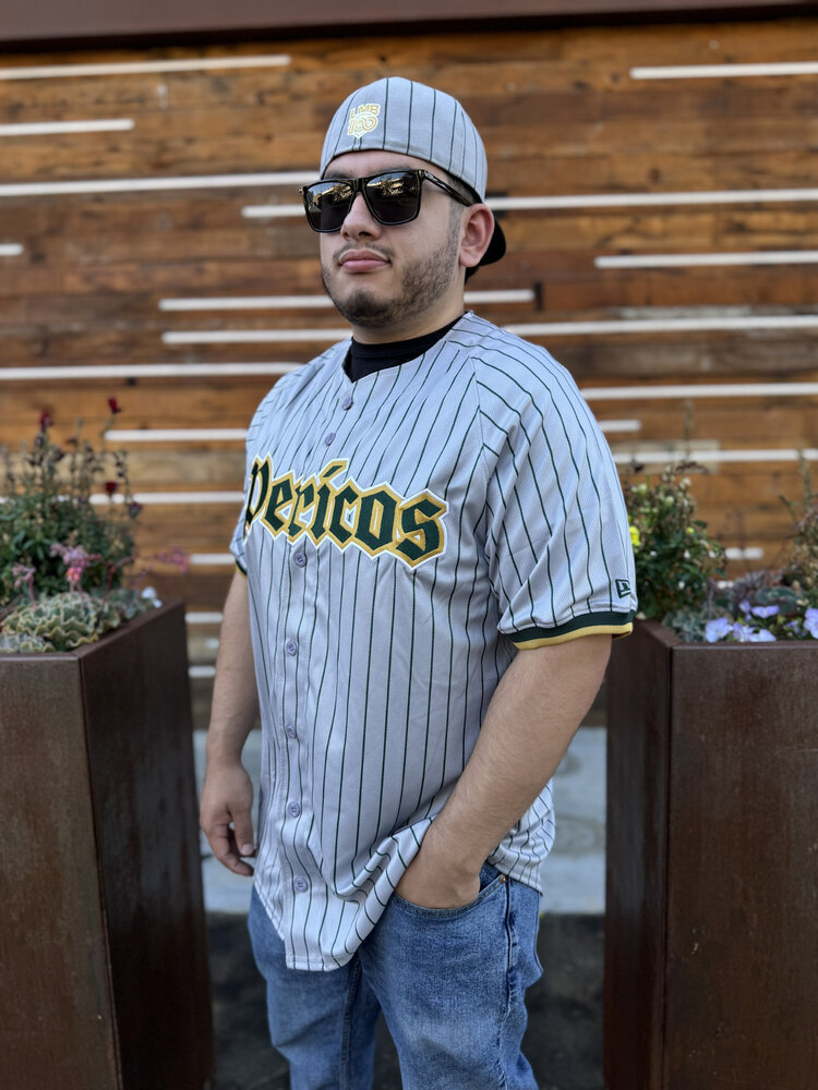New Era LMB Pericos de Puebla Alt 1 Jersey Gray Pinstripe