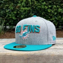 New Era Miami Dolphins 18 Draft Heather Gray /Aqua