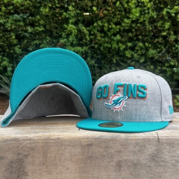 New Era Dolphins 18 Draft Hthr /Aqua