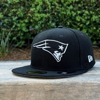 New Era New England Patriots Black White Fitted