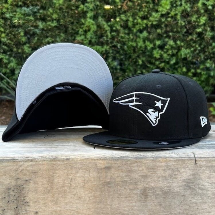 New Era New England Patriots Black White Fitted