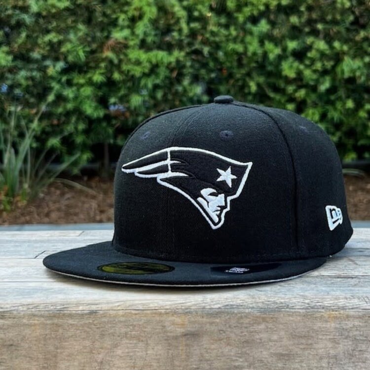 New Era New England Patriots Black White Fitted