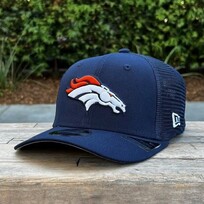 New Era Broncos Navy Team Mesh 970 Stretch Snap Adjustable