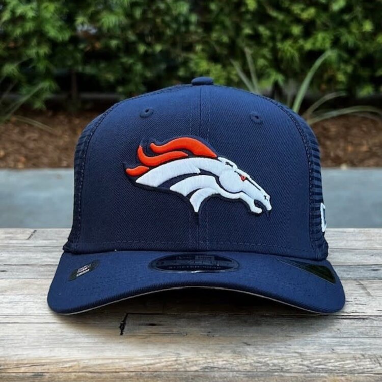 New Era Broncos Navy Team Mesh 970 Stretch Snap Adjustable