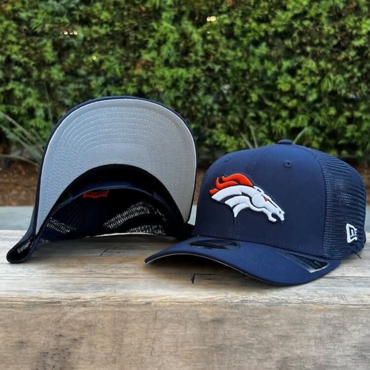New Era Broncos Navy Team Mesh 970 Stretch Snap Adjustable