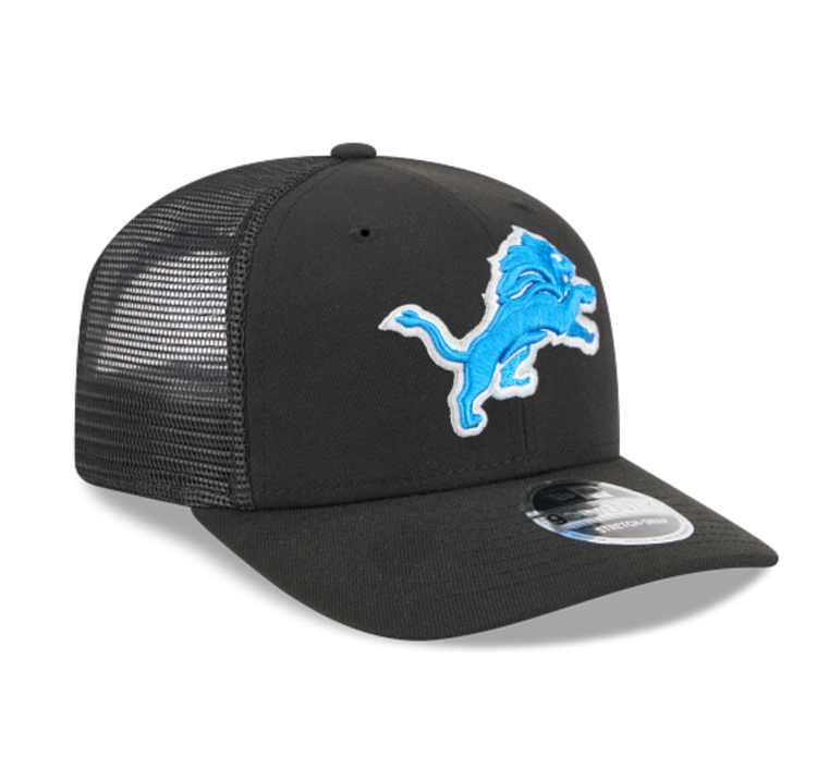 New Era Lions Black Team Mesh 970 Stretch Snap Adjustable