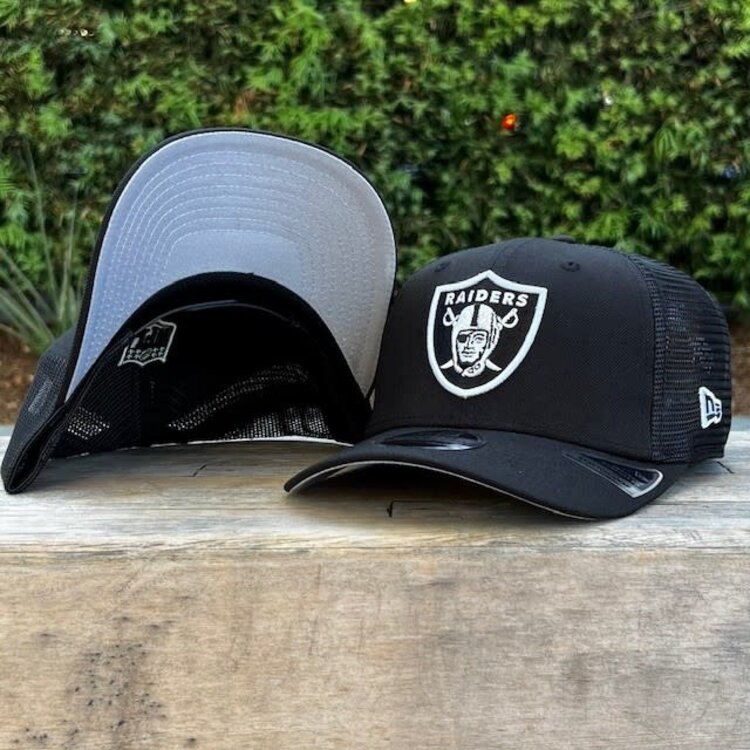 New Era Raiders Black Team Mesh 970 Stretch Snap Adjustable