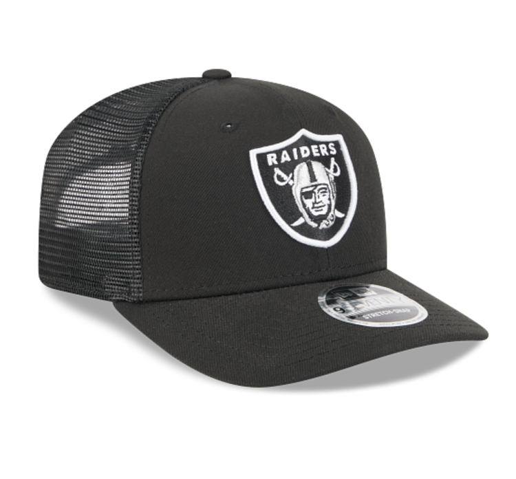 New Era Raiders Black Team Mesh 970 Stretch Snap Adjustable