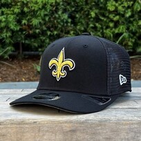 New Era Saints Black Team Mesh 970 Stretch Snap Adjustable