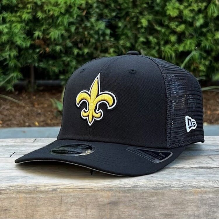 New Era Saints Black Team Mesh 970 Stretch Snap Adjustable