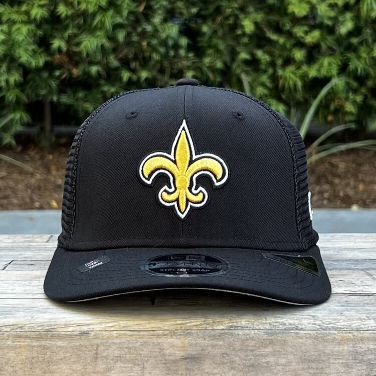 New Era Saints Black Team Mesh 970 Stretch Snap Adjustable