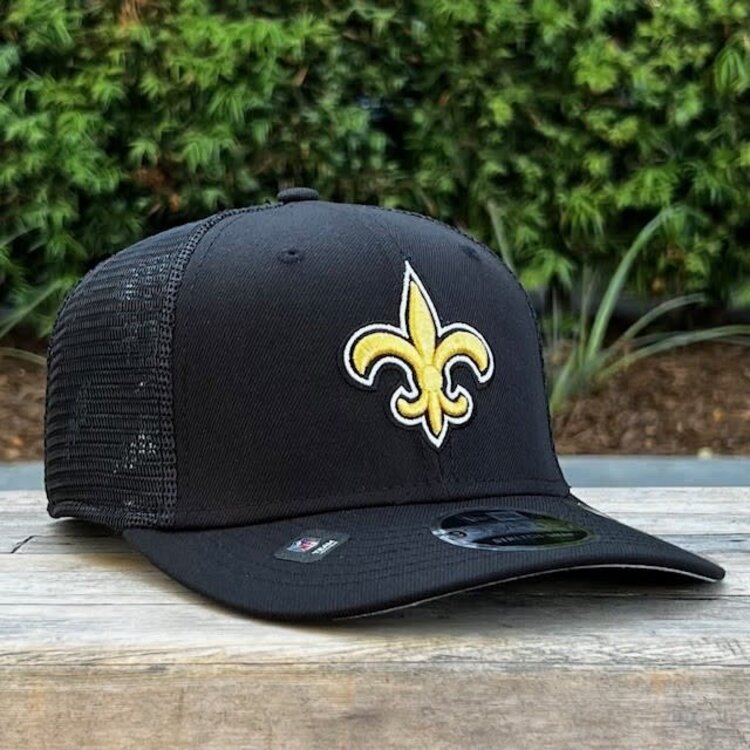 New Era Saints Black Team Mesh 970 Stretch Snap Adjustable