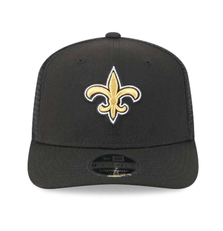 New Era Saints Black Team Mesh 970 Stretch Snap Adjustable