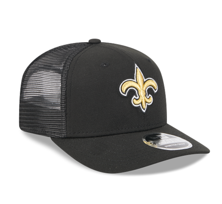 New Era Saints Black Team Mesh 970 Stretch Snap Adjustable