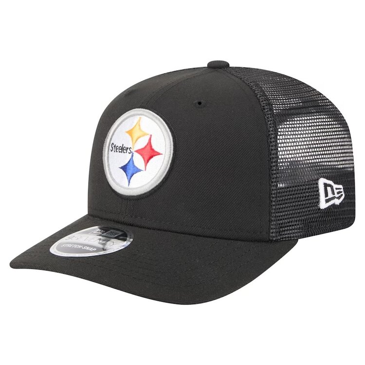 New Era Steelers Black Team Mesh 970 Stretch Snap Adjustable