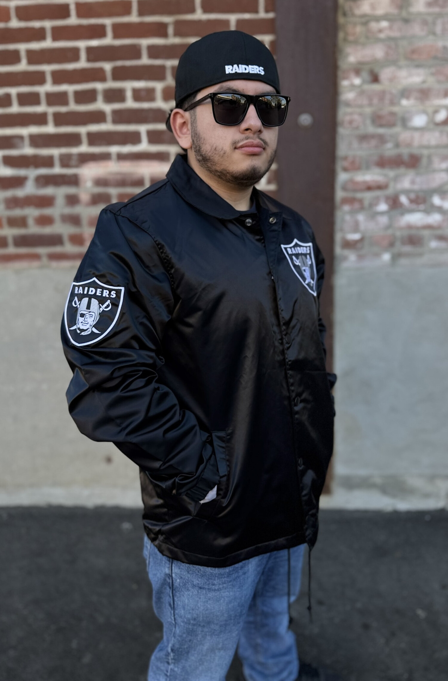 Raiders Men's Starter Point Man Coach Jacket Black - The Locker