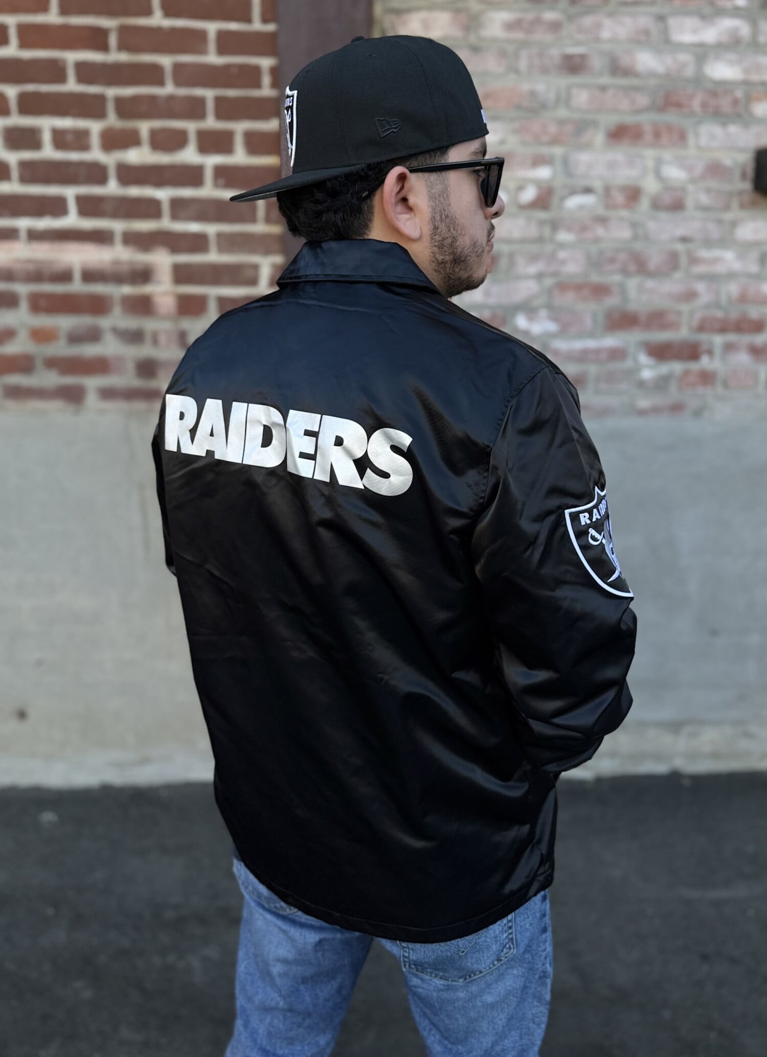 Raiders Men's Starter Point Man Coach Jacket Black - The Locker