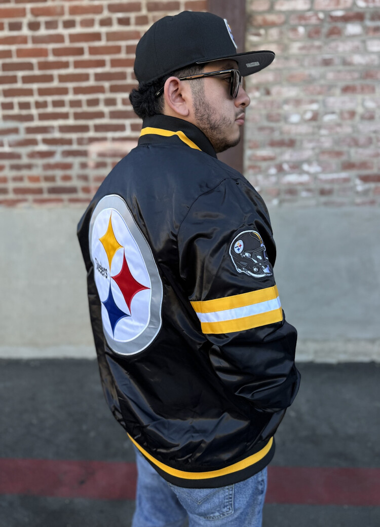 Starter Steelers Men's Starter Scout Satin Button-Down Jacket Black