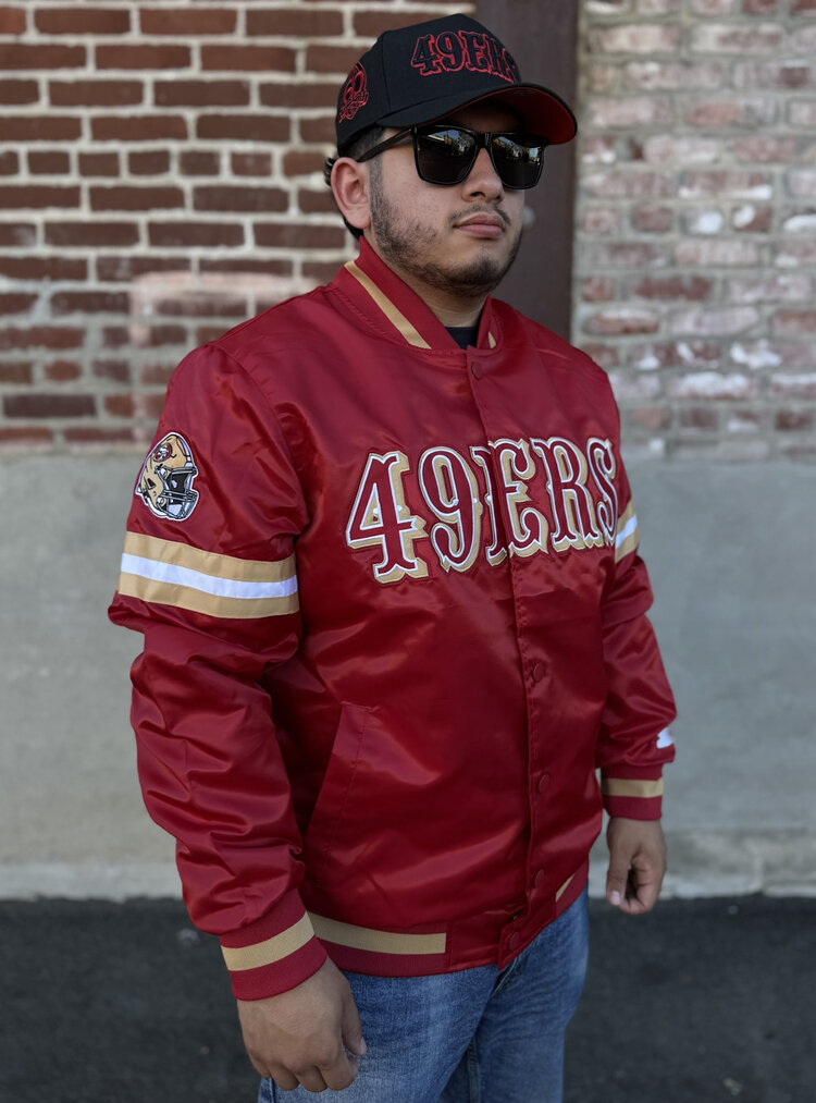 Starter 49ers Men's Starter Scout Satin Button-Down Jacket Red