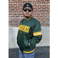 Starter Packers Men's Starter Scout Satin Button-Down Jacket Green