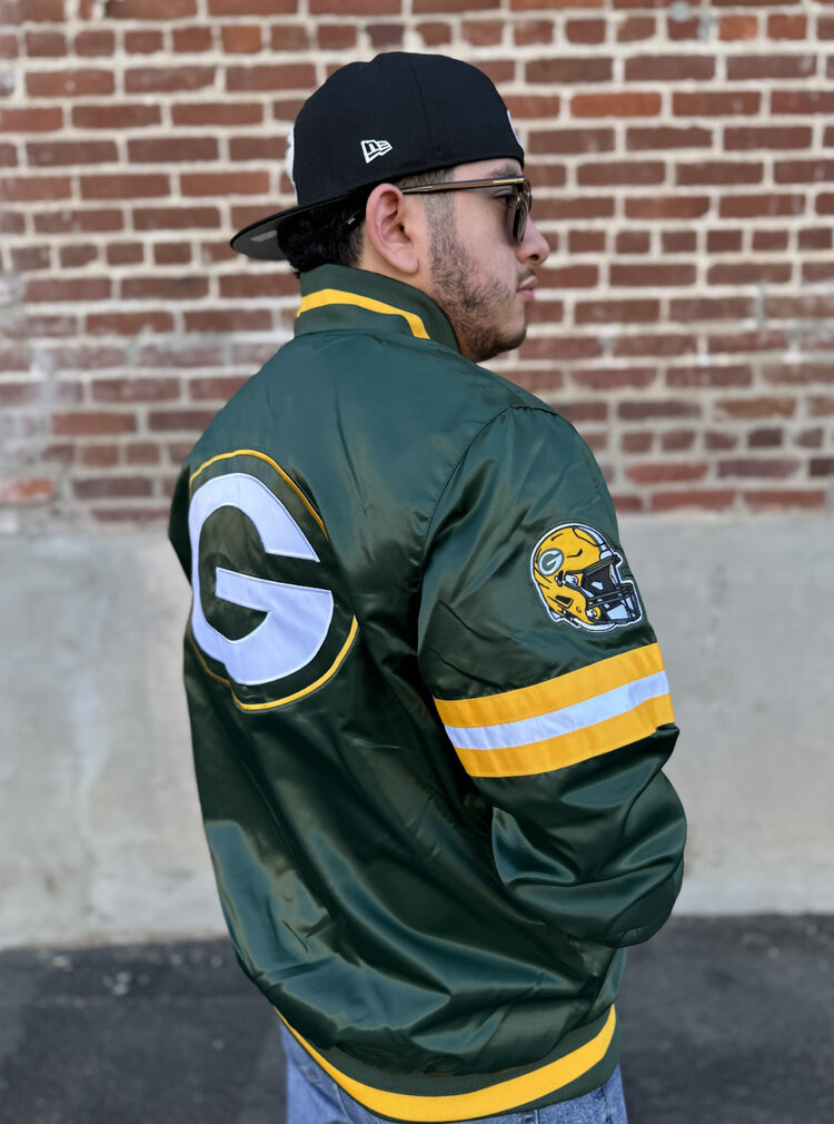 Starter Packers Men's Starter Scout Satin Button-Down Jacket Green