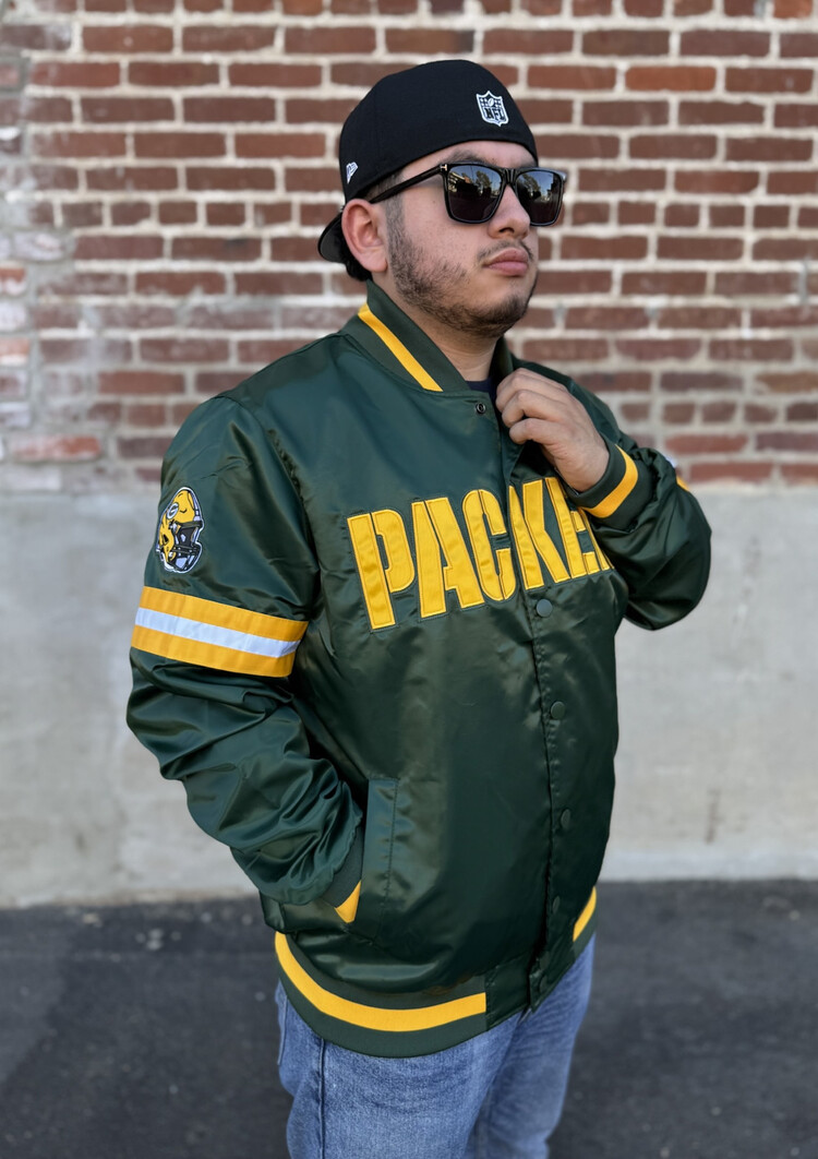Starter Packers Men's Starter Scout Satin Button-Down Jacket Green