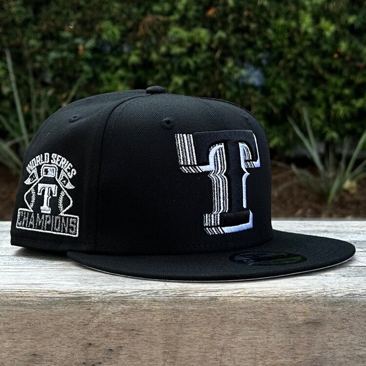 New Era Texas Rangers Black Metallic Silver Fade 950 Snapback