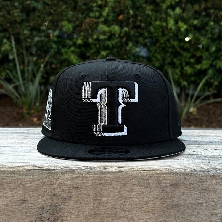 New Era Texas Rangers Black Metallic Silver Fade 950 Snapback