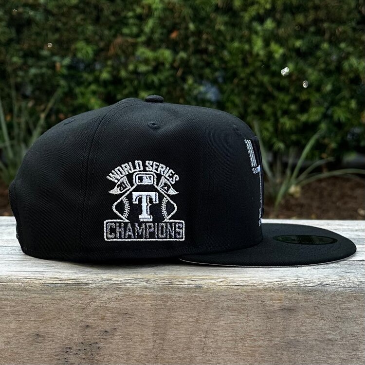 New Era Texas Rangers Black Metallic Silver Fade 950 Snapback