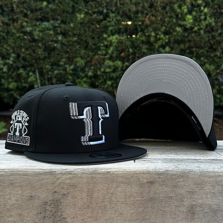 New Era Texas Rangers Black Metallic Silver Fade 950 Snapback