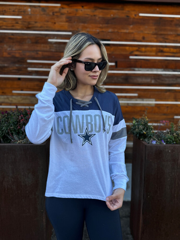 Fanatics Cowboys W Even Match Laceup LS Tee