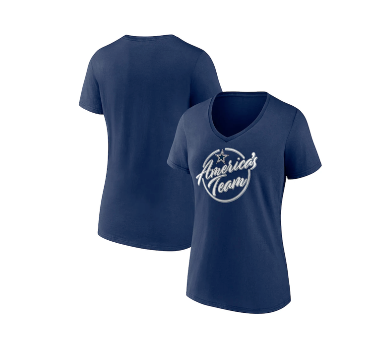 Fanatics Cowboys W Back Home Again V-Neck Tee