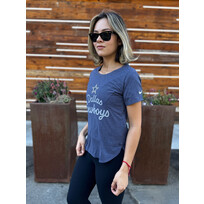 Nike Dallas Cowboys Women's Triblend Fashion Top Heather Navy