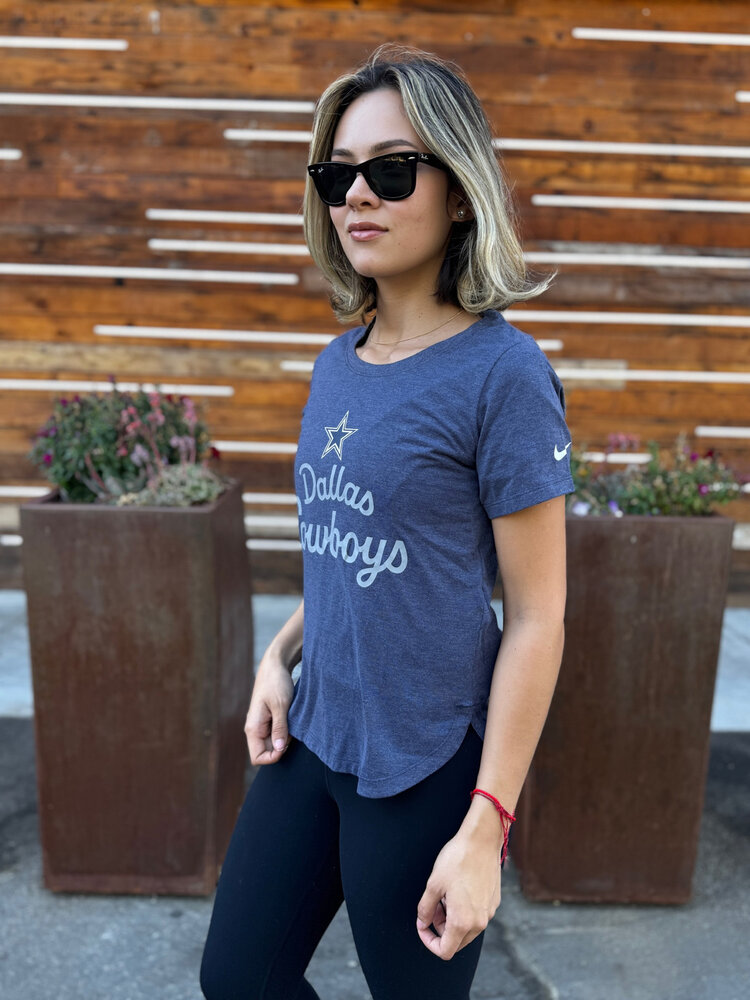 Nike Dallas Cowboys Women's Triblend Fashion Top Heather Navy