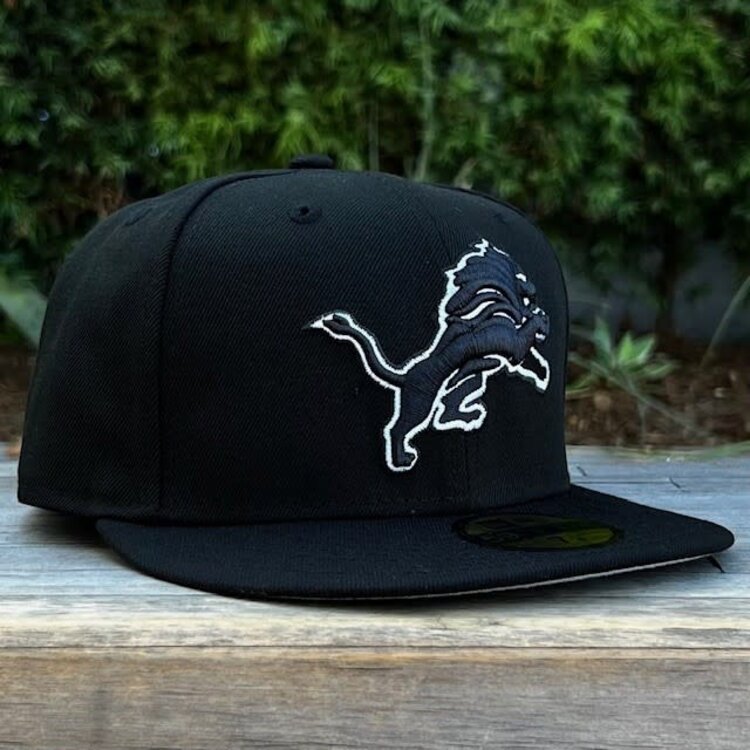 New Era Detroit Lions Black Black White