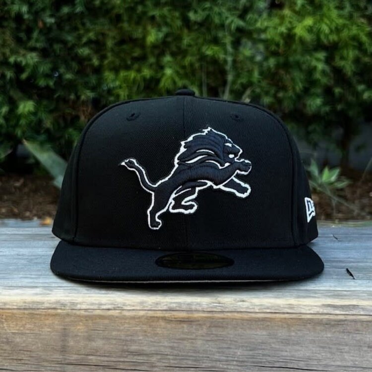 New Era Detroit Lions Black Black White
