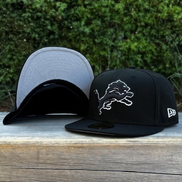 New Era Detroit Lions Black Black White