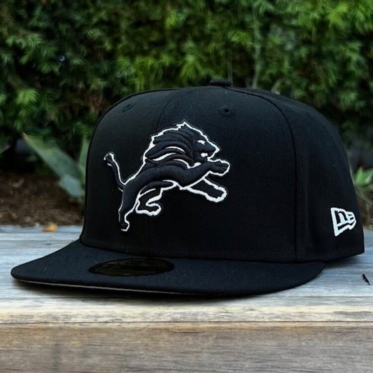 New Era Detroit Lions Black Black White