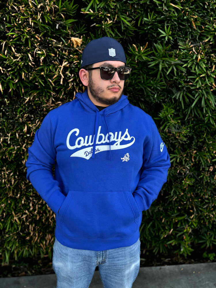 Nike Dallas Cowboys Men's Nike Rewind Tailsweep Club Hoodie Royal