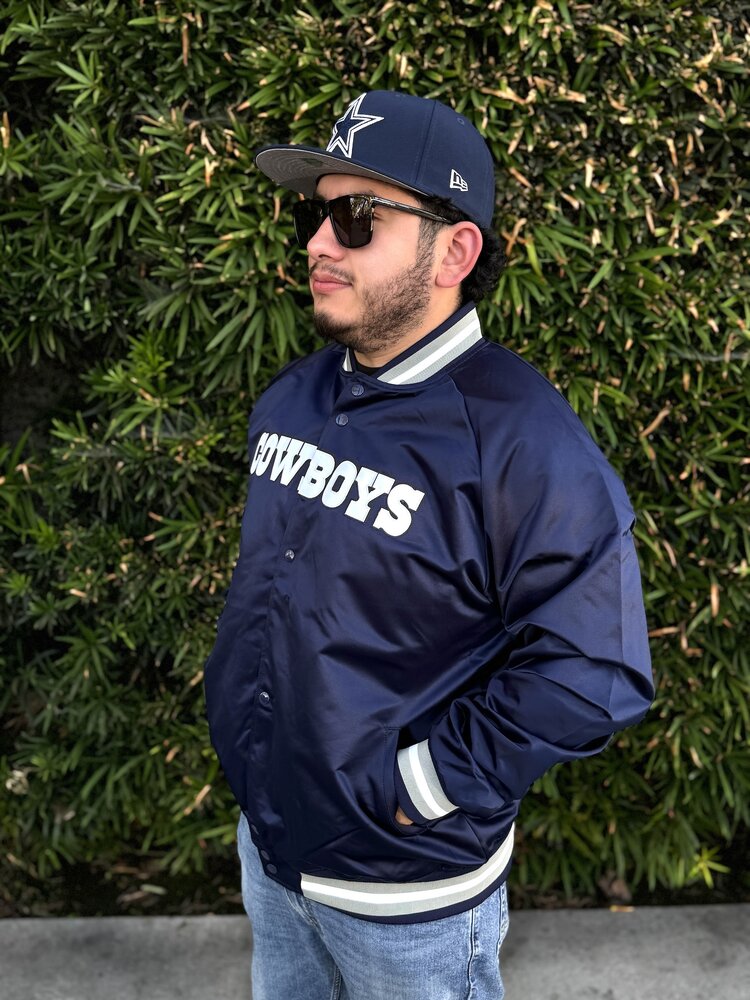 Mitchell and Ness Cowboys M&N Lightweight Satin Jacket Block Navy