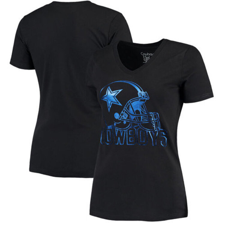 DCM Dallas Cowboys Women's Shine V-Neck Black