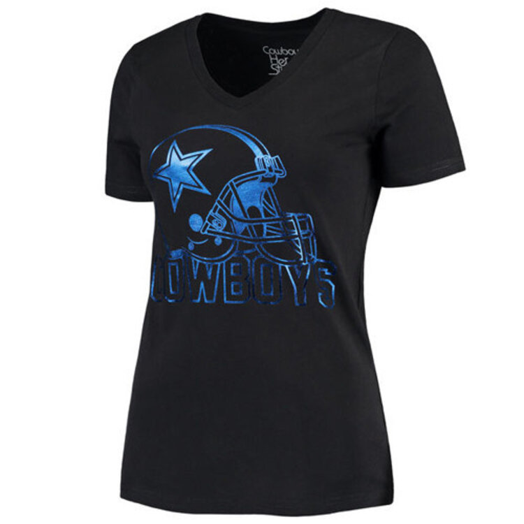 DCM Dallas Cowboys Women's Shine V-Neck Black