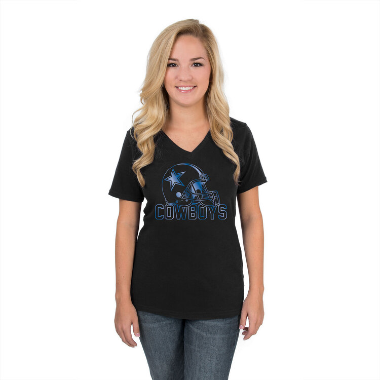 DCM Dallas Cowboys Women's Shine V-Neck Black